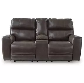 Beadel Smoke Leather 79" Zero Gravity Power Reclining Loveseat with USB Charging