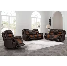 Nikko Brown Power Reclining Living Room Set Power Footrest