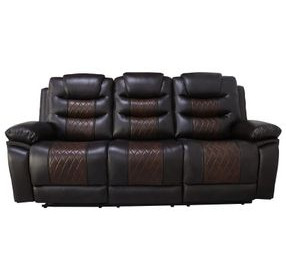 Nikko Brown Power Reclining 84" Sofa Power Footrest