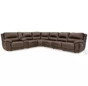 Dunleith Chocolate 7 Piece Power Reclining Sectional