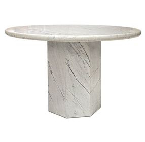 Artifacts White 47" Round Corte Dining Table