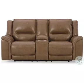 Trasimeno Caramel Power Reclining Console Loveseat