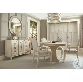 East Hampton Cerused Linen Extendable Round Dining Room Set