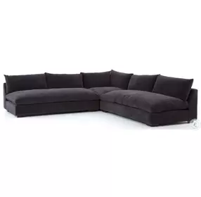 Grant Henry Charcoal 3 Piece Performance Fabric Sectional