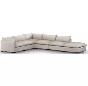 Westwood Bennett Espresso And Moon 5 Piece Sectional With Ottoman