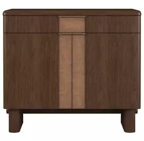 Verge Handcrafted Walnut 1 Drawer Accent Door Chest