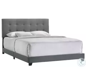 Addyson Gunmetal King Upholstered Panel Bed