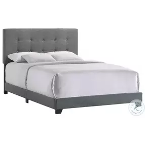 Addyson Gunmetal Queen Upholstered Panel Bed