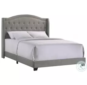 Ryhan Smoke Queen Upholstered Panel Bed