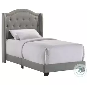 Ryhan Smoke Twin Upholstered Panel Bed