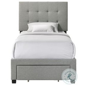 Kaycee Rhyan Smoke Fabric Twin Upholstered Storage Bed
