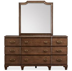 Sugar Mill Spiced Rum 9 Drawer Dresser with Arched Mirror