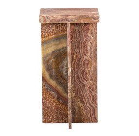 Mosaic Natural Red and Brown Square Stone Top Denys Spot Table