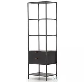 Trey Black Wash Poplar Bookshelf