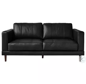 Hanson Fiero Black Leather Loveseat