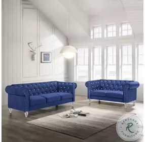 Emma Royal Blue Living Room Set