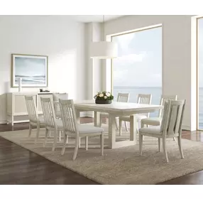 Cotiere Cream Linen Extendable Rectangular Dining Room Set