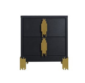 Empire Black 2 Drawer Nightstand