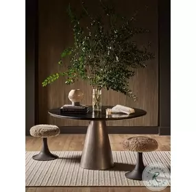 Merino Black And Antique Silver Slate Dining Room Set