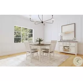 Beacon Smoky White And Peppercorn Leg Extendable Dinette Set
