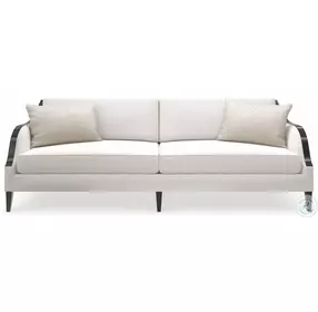 Pitch Perfect Creme Basket Weave Performance Fabric 96" Sofa