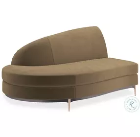 Three Company Brown Velvet LAF Chaise