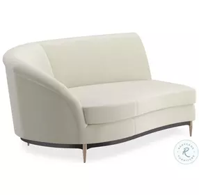Three Company Cream Velvet LAF Sofa