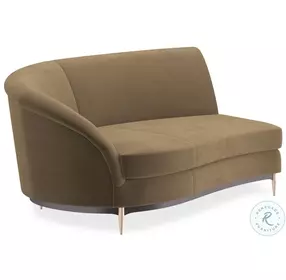 Three Company Brown Velvet LAF Sofa