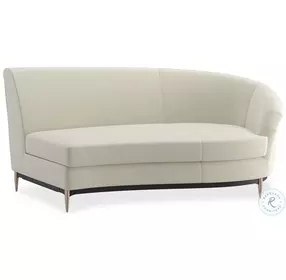 Three Company Cream Velvet RAF Sofa
