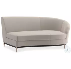 Three Company Beige Velvet RAF Sofa