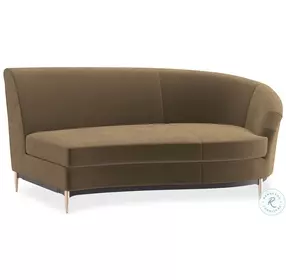 Three Company Brown Velvet RAF Sofa