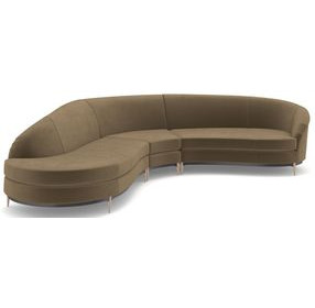 Three's Company Brown 3 Piece Sectional