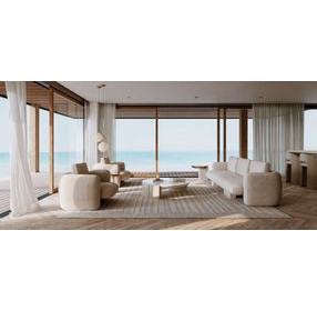 Overlap Latte and Travertine Round Occasional Table Set