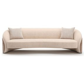 Fleur Ivory and Porcini 102" Sofa with Pillows