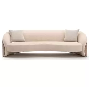 Fleur Ivory and Porcini 102" Sofa with Pillows