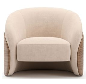 Fleur Ivory and Porcini Upholstered Lounge Chair