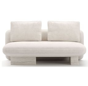 Overlap Ecru Armless Loveseat