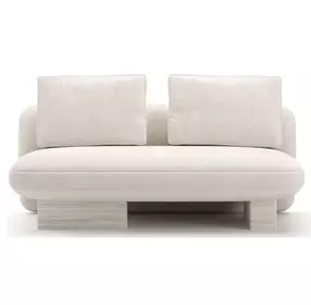 Overlap Ecru Armless Loveseat