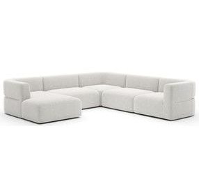 Rhythm Ivory 5 Piece Modular Sectional with LAF Chaise