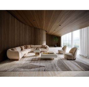 Seta Ivory Craze and Brushed Gold Square Glass Top Occasional Table Set