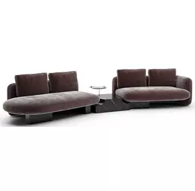 Overlap Dark Taupe 3 Piece Modular Sectional with RAF Loveseat