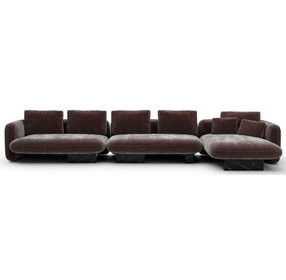 Overlap Dark Taupe 3 Piece Modular Sectional with RAF Chaise