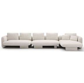 Overlap Ecru 3 Piece Modular Sectional with RAF Chaise