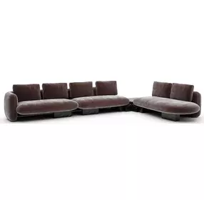 Overlap Dark Taupe 4 Piece Modular Sectional