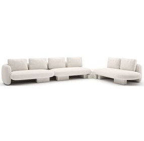 Overlap Ecru 4 Piece Modular Sectional