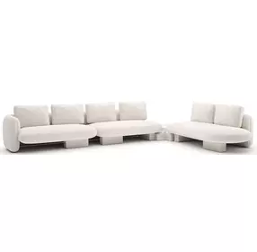Overlap Ecru 4 Piece Modular Sectional