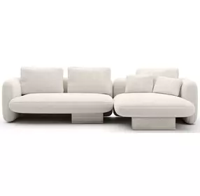 Overlap Ecru 2 Piece Modular Sectional with RAF Chaise