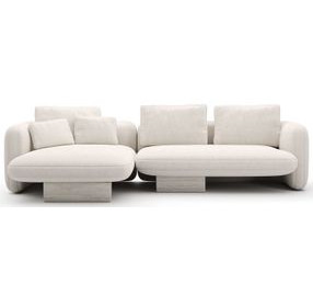 Overlap Ecru 2 Piece Modular Sectional with LAF Chaise