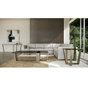 Counter Balance Brushed Gold and Smoked Bronze Glass Top Occasional Table Set