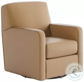 Flash Dance Caramel Leather Swivel Glider Recliner